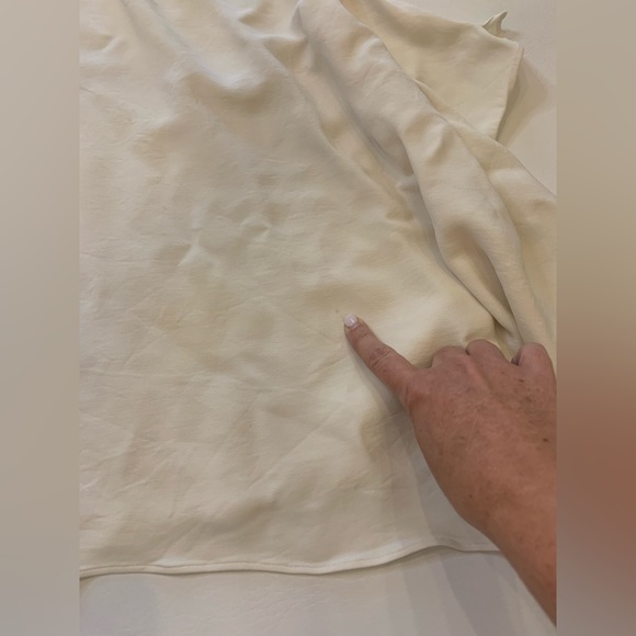 Helmut Lang Side Drape Asymmetrical Hem Tank Top Blouse Party Cream medium (L) - Picture 4 of 7